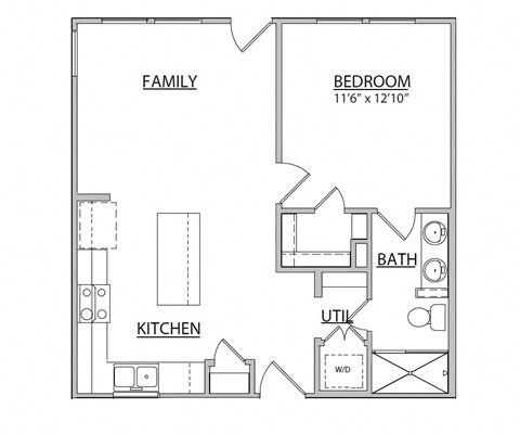 a floor plan of a bedroom floor plan with a bathroom and a living room